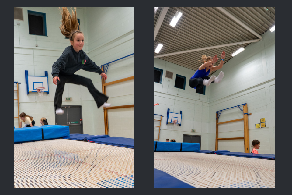 girl on trampoline