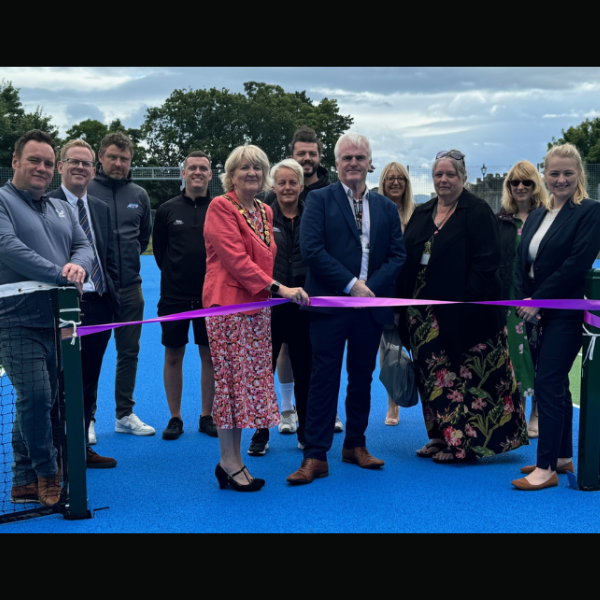 Picture of dignitaries at Tennis court opening