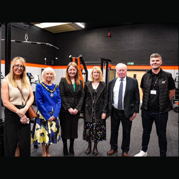 Picture of dignitaries at gym opening