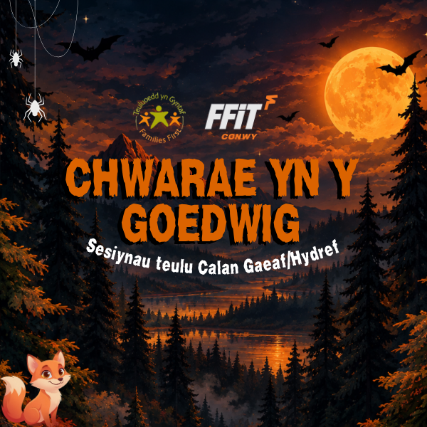 Chwarae yn y goedwig -Sesiynau teulu Calan Gaeaf/Hydref