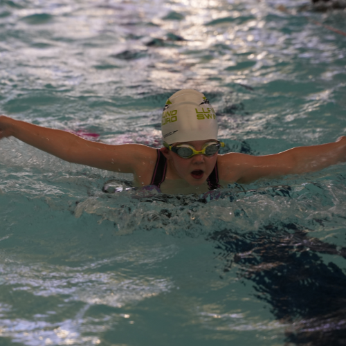 Child swimming in the water