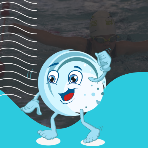 Wave image with cartoon image